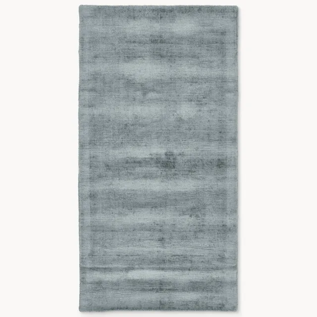 Westwing Collection Handgeweven viscose vloerkleed Jane Blauw