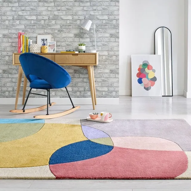 flycarpets Rado Glow Modern 3D Design - 100% Wol Vloerkleed - Multi - 160x230 cm
