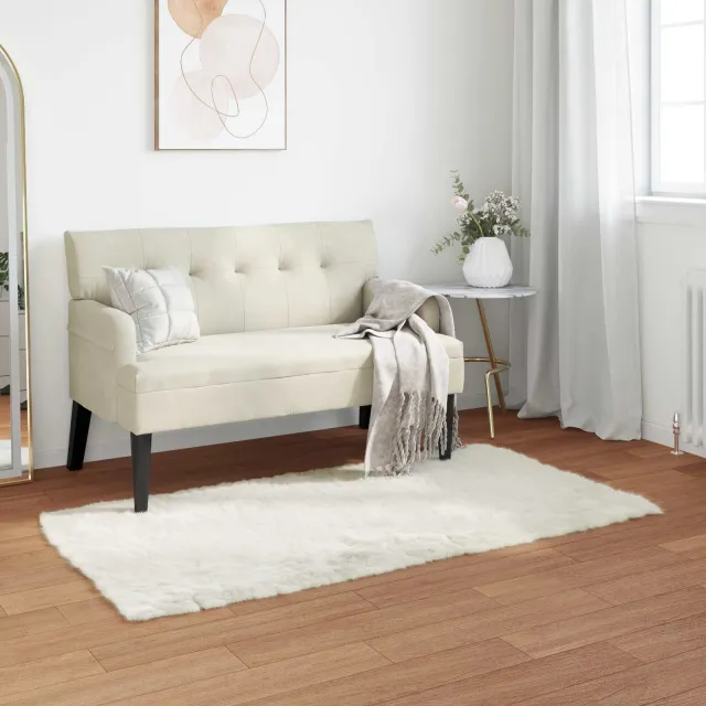 vidaXL Tapijt van imitatie TAFALLA Wit 60 x 110 cm Polyester, foto 2