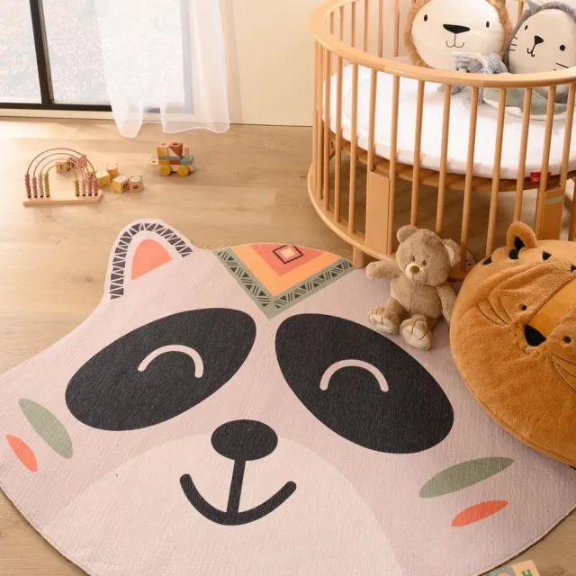 Amiah Kindervloerkleed wasbeer - Smile grijs