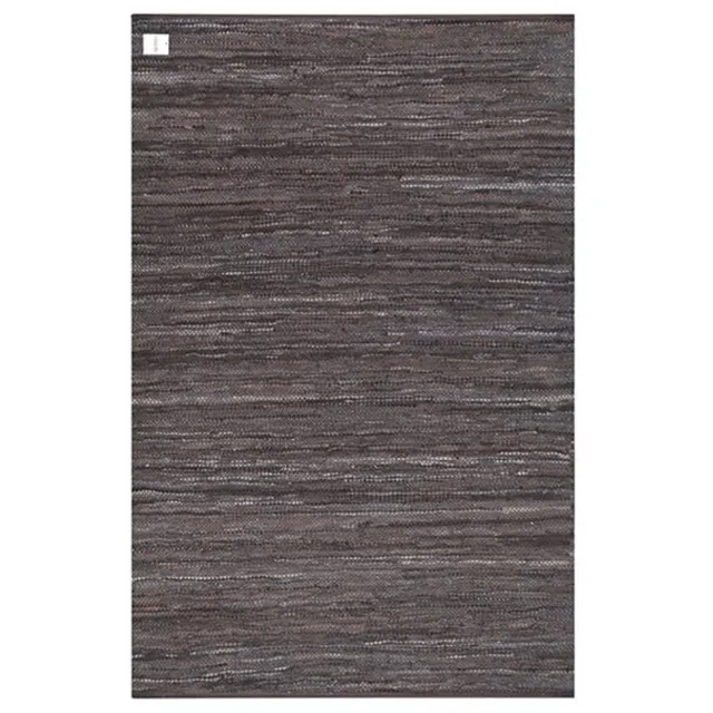Moods Collection - Vloerkleed Karl Koffie - Vervaardigd van Leder - 160 x 240 cm