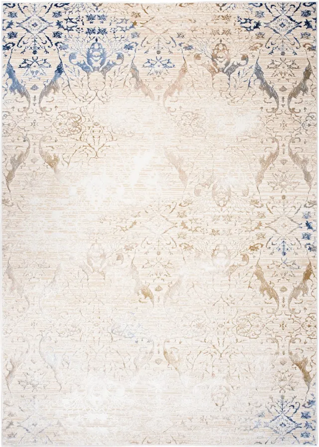 Tapiso Hera Vloerkleed Beige Blauw Modern Stijvol Tapijt Maat- 140x200 Creme Blauw