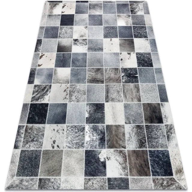 Kleden Rugsx Tapijt PATCHWORK 21716 grijs - Koeienhuid