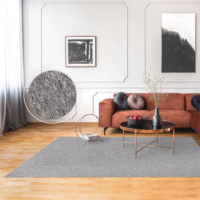 flycarpets Laagpolig Vloerkleed Barnova Gemeleerd - Grijs