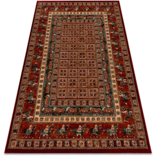 RUGSX Kleden Rugsx Wollen tapijt KASHQAI 4301 300 oosters, kader 120x170 cm Rood