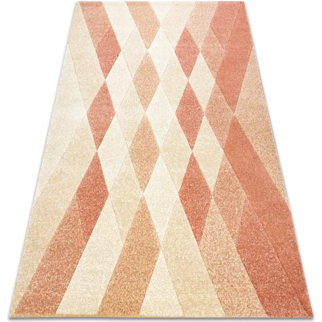 RUGSX Kleden Rugsx Tapijt FEEL 5674/17911 RUIT , beige /terracotta 140x190 cm Oranje