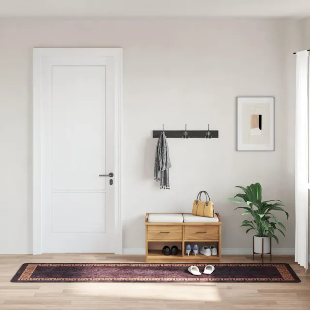 vidaXL Vloerkleed wasbaar 80x300 cm zwart en goudkleurig, foto 2