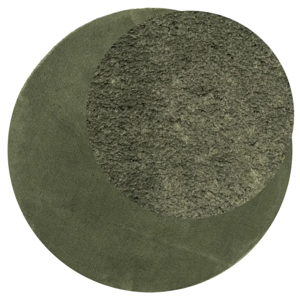 vidaXL Rug HUARTE Green Ø 120 cm 100% Polyester Plat, foto 3
