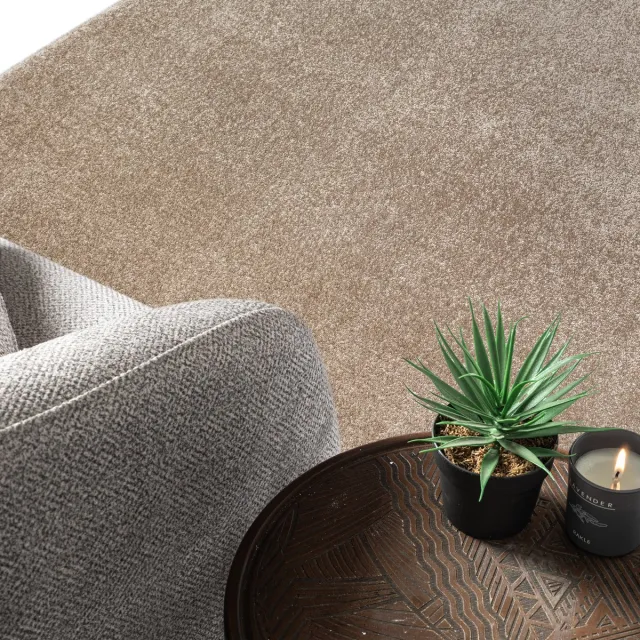 Muratap Uni Effen Laagpolig Vloerkleed Modern Beige- 240x340 CM
