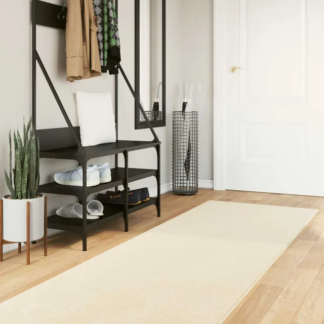 vidaXL Medium pile zachte en wasbare tapijt HUARTE Crèmekleurig, foto 2
