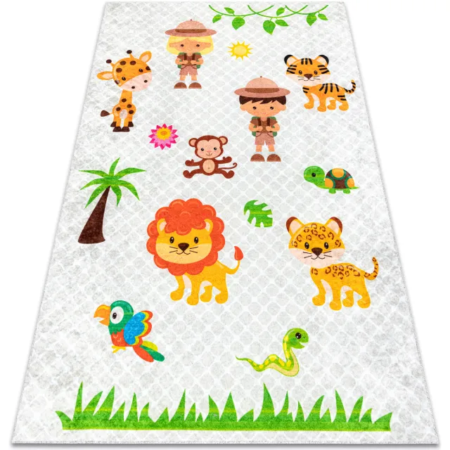 RUGSX Kleden Rugsx JUNIOR 52104.801 tapijt wasbaar Safari's, dieren v 120x170 cm Grijs