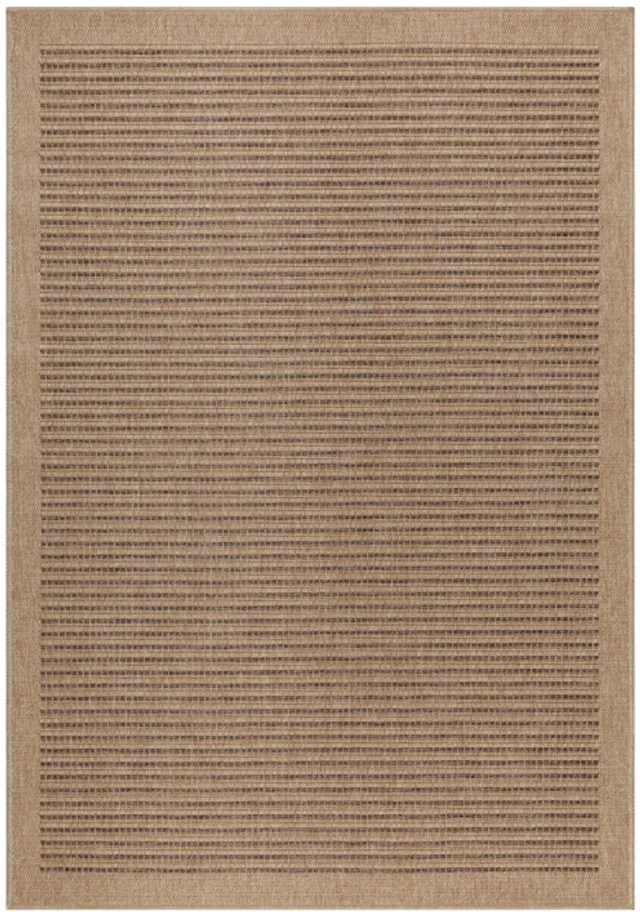 Ayyildiz Vloerkleed Dhaka – Taupe/Zwart – Laagpolig met Levendig Design – Voor Binnen en Buiten – 80x250 cm bruin/beige
