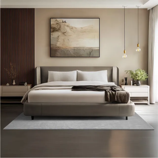 Tectake Kortpolig Vloerkleed - 140 x 200 cm - Grijs - 1630 g/m² Poolgewicht - Tapijt voor Woonkamer, Slaapkamer, Eetkamer - Onderhoudsvriendelijk en Wasbaar - Antislip Ondertapijt - Allergievriendelijk - Diverse maten en kleuren