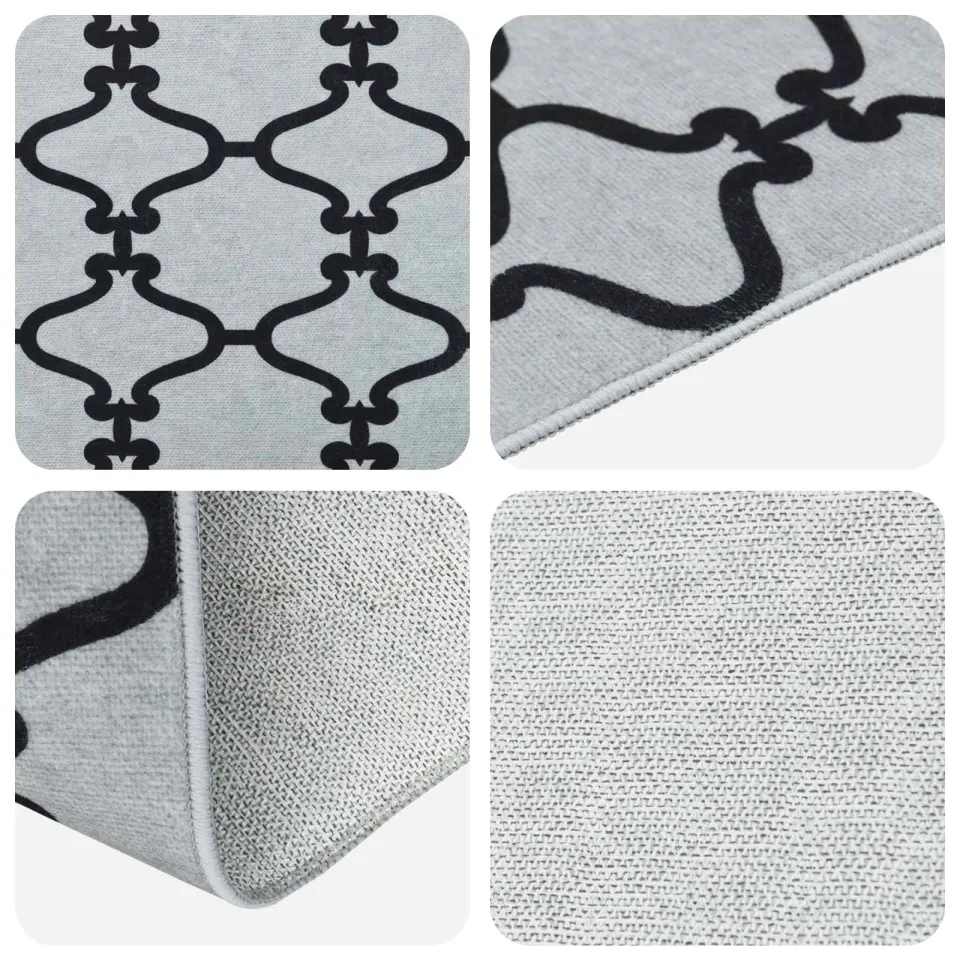 vidaXL Vloerkleedloper ORIZ 1150 gsm Zwart gaaspatroon, foto 4