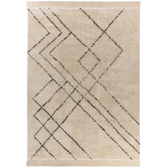 Dutch XXL Berber Vloerkleed | Tapijt | Mylen | Lijnen | Crème/Zwart Crème / Zwart