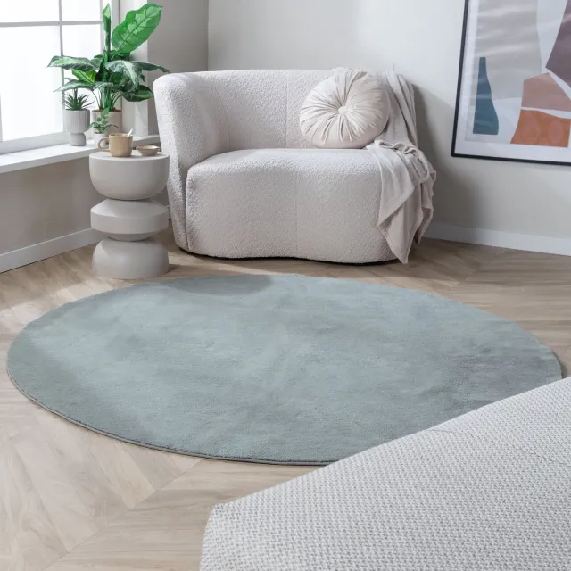 NATURL. Rond wasbaar vloerkleed - Vivid Groen - Ø 80cm