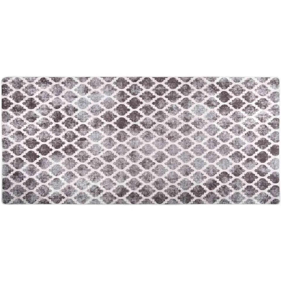 vidaXL Vloerkleed wasbaar 80x300 cm meerkleurig grijs, foto 2