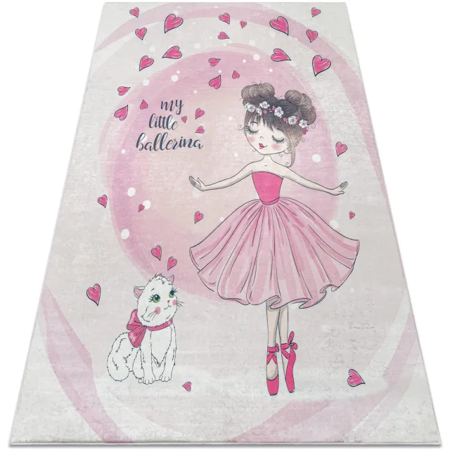 RUGSX Kleden Rugsx BAMBINO 2161 tapijt wasbaar Ballerina, poesje voor 160x220 cm Roze