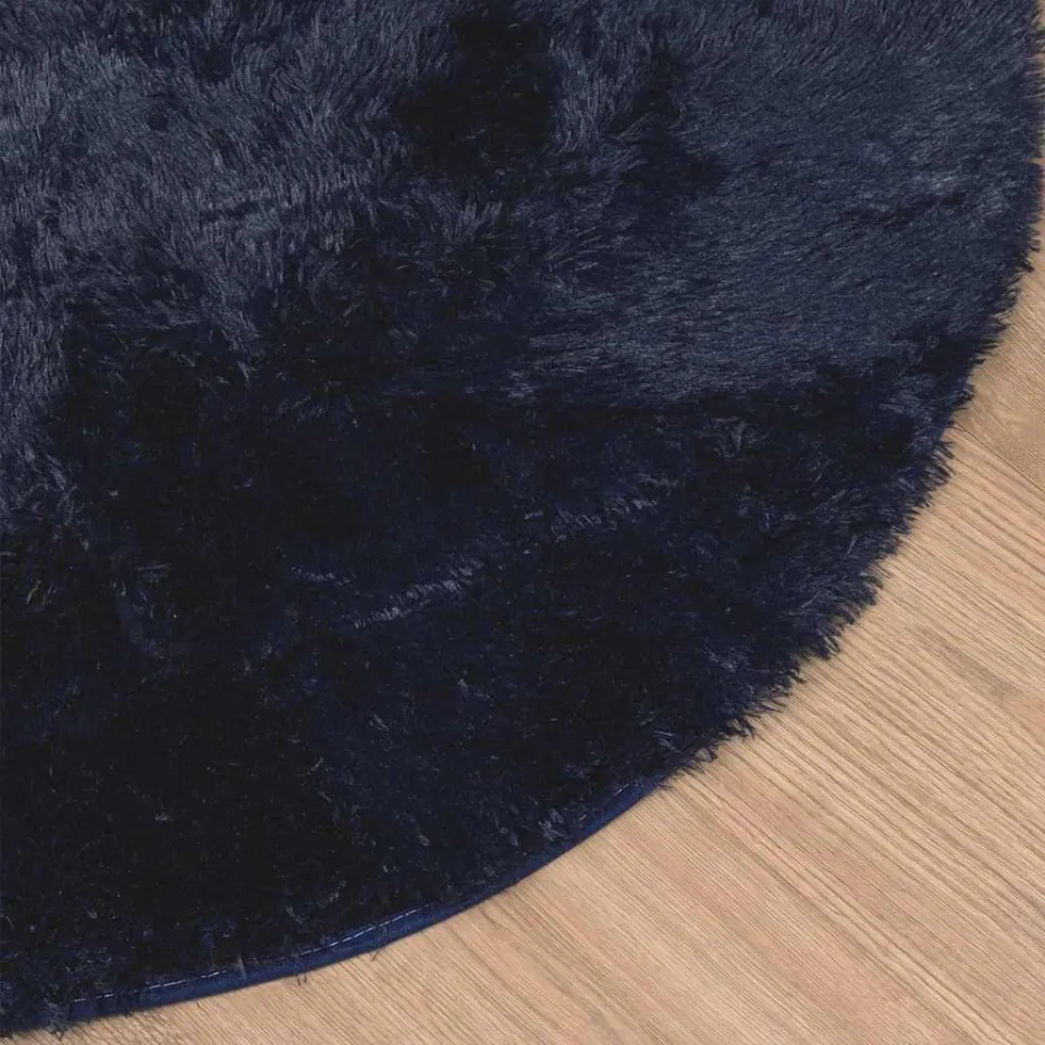vidaXL Hoogpolig vloerkleed NAVARRA 100x100 cm polyester marineblauw, foto 4