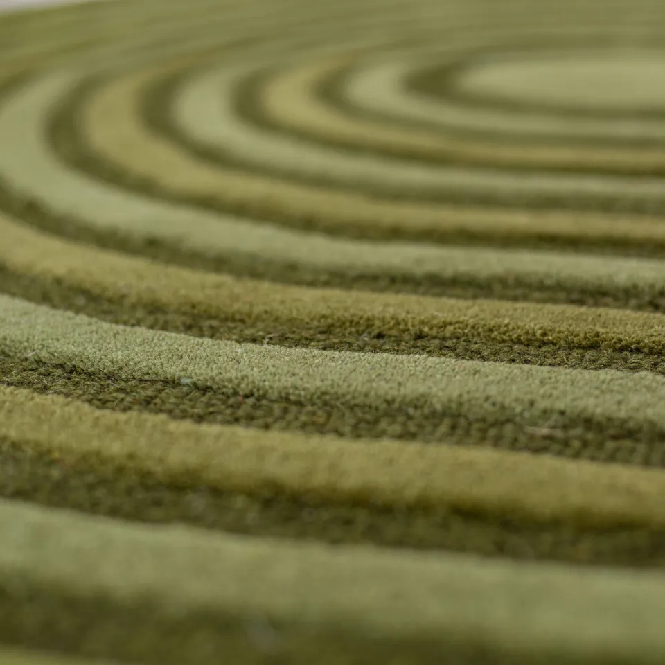 Flair Rugs Conway Retro wollen vloerkleed groen, foto 4