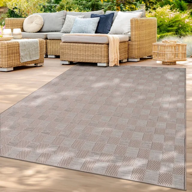TT Home Balkon Tuin Woonkamer Boho Patroon Scandinavisch Geometrisch Effen Rond beige