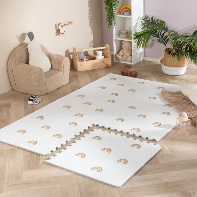 Little Olly Foam puzzelmat - Alfie Rainbow Wit - 120x180cm