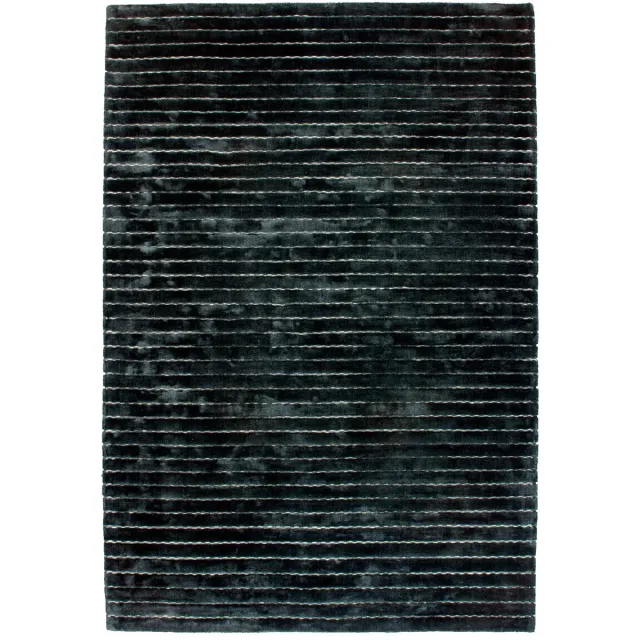 Padiro stijlvol laagpolig vloerkleed 120 x 170 cm - donkergrijs - modern streeppatroon - voor vloerverwarming - van viscose, wol en katoen