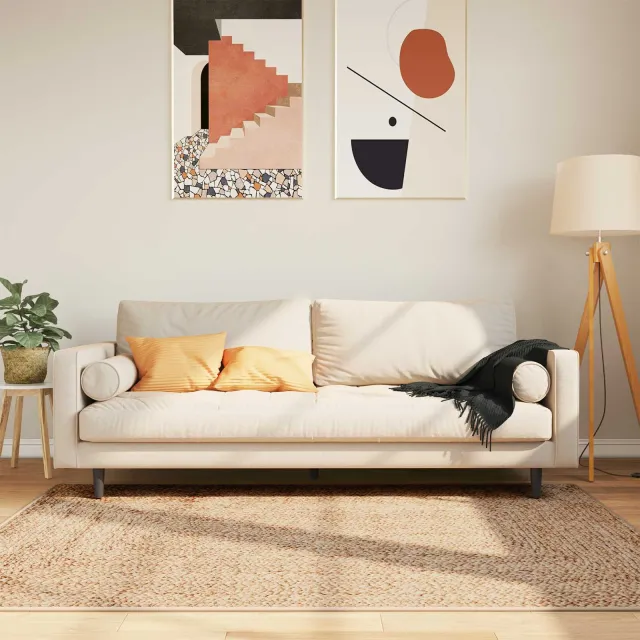 vidaXL Vloerkleedloper MARSA Bruin 120 x 170 cm Polyester en PVC, foto 2