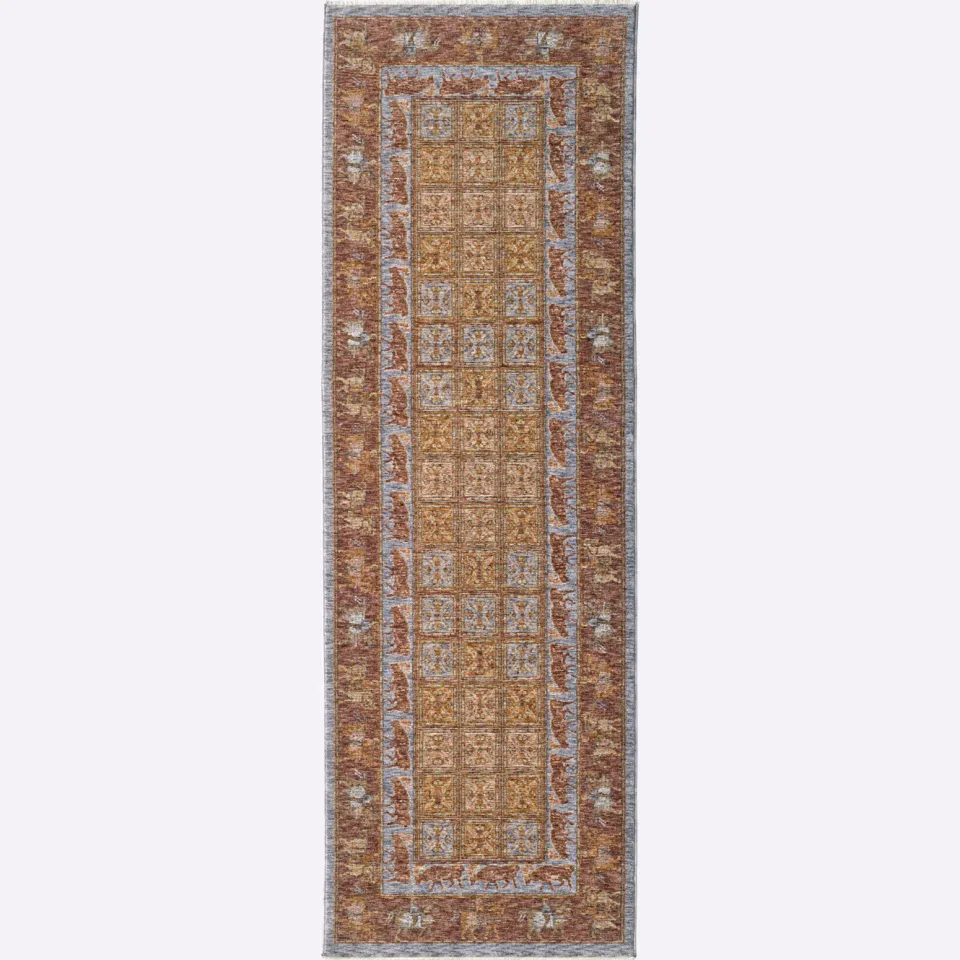 Tapijt replica oud oriëntaals vloerkleed bruin grijs, foto 2