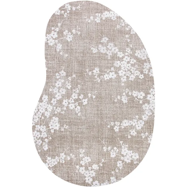Louis de Poortere Wasbaar Binnen & Buiten Vloerkleed - Louis De Poortere Sakura Morning Mist - Laagpolig Tapijt - Gerecycled PET - Made in Belgium - Circulair Grijs