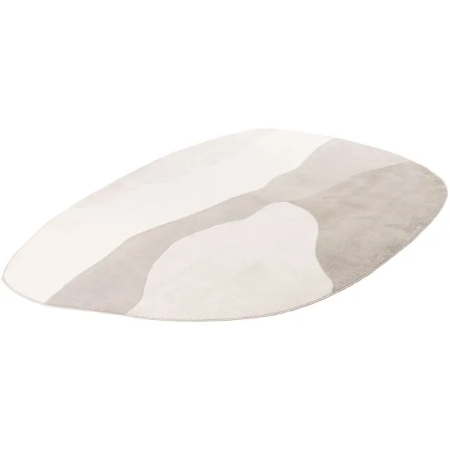 Batucci Vloerkleed - Organische Vormen - Modern - Zilver Wit - 3D-effect - Comfortabel en Onderhoudsvriendelijk wit zilver