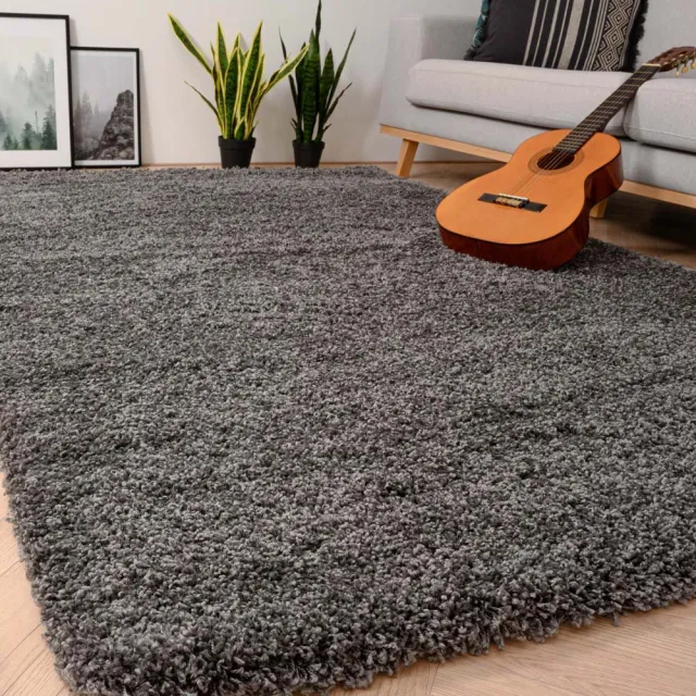 Tapeso Hoogpolig vloerkleed - Shaggy Grand donkergrijs 200x300
