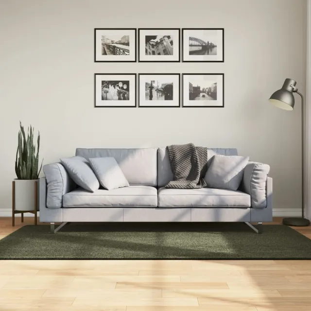 vidaXL Rug HUARTE Green 100 x 200 cm 100% Polyester Plat, foto 2