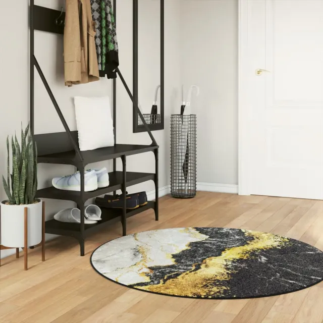 vidaXL Vloerkleed wasbaar Ø 120 cm meerkleurig, foto 2