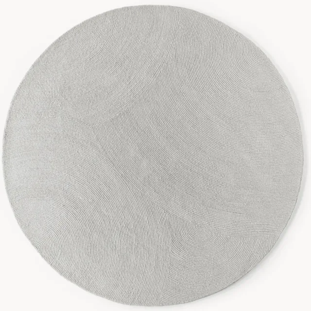 Westwing Collection Rond wollen vloerkleed Eleni, handgetuft Grijs