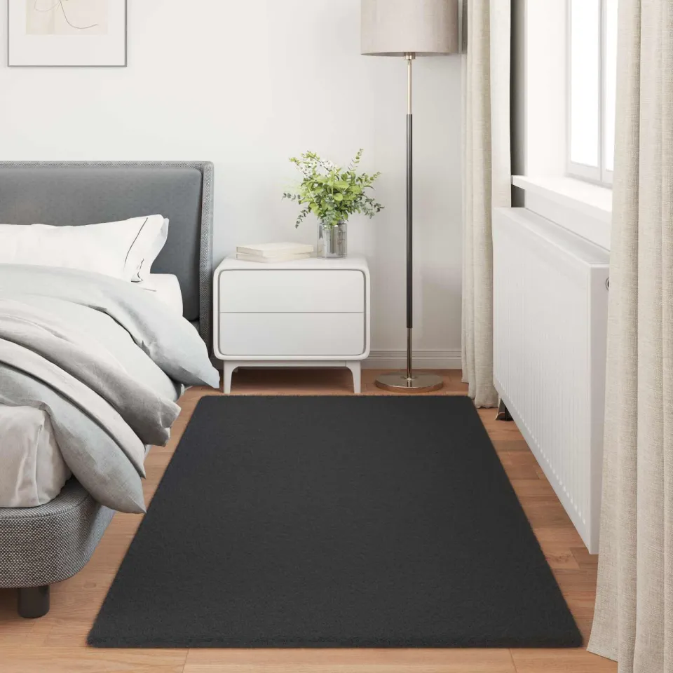 vidaXL Antislip vloerkleed van imitatie konijnenbont OLITE Zwart, foto 4