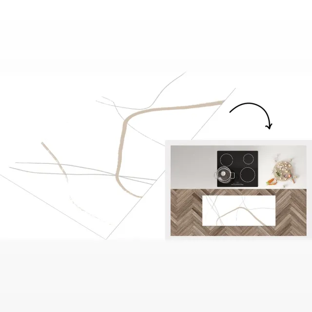 KitchenYeah Keukenloper - Loper keuken - Abstract - Minimalisme - Line art - 120x50 cm - Keukenloper vinyl Multicolor