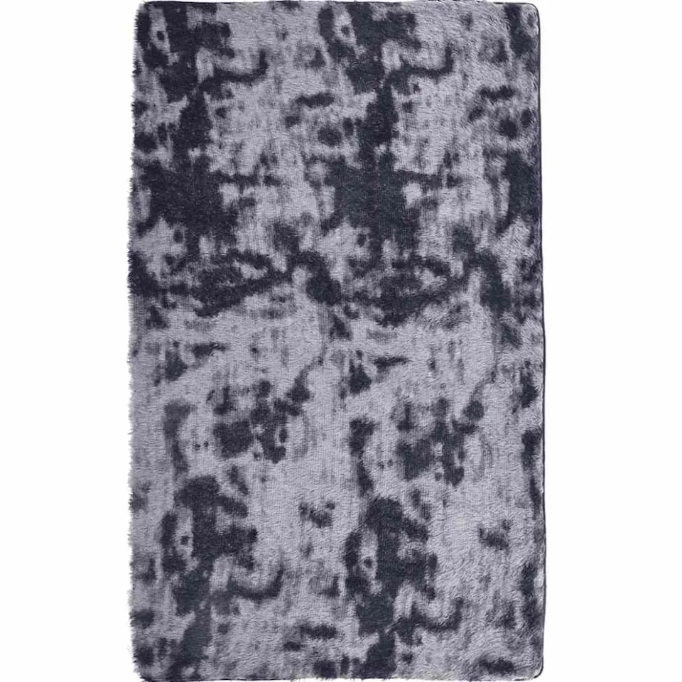 vidaXL Hoogpolig vloerkleed NAVARRA 80x150 cm polyester donkergrijs grijs
