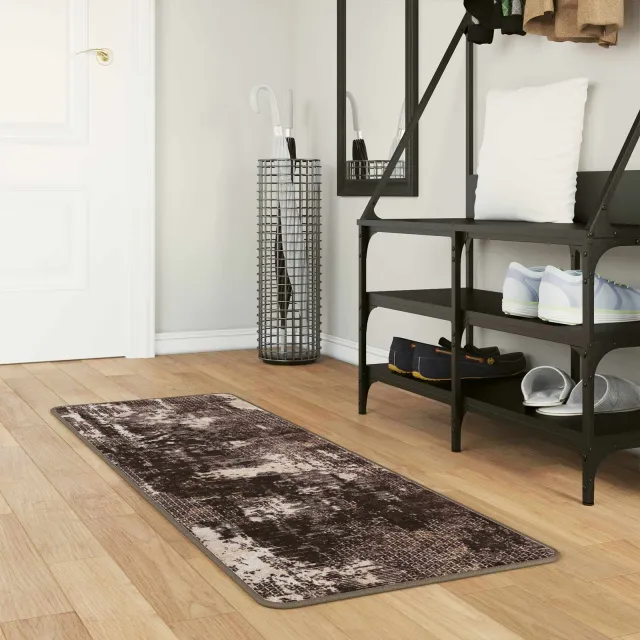 vidaXL Vloerkleedloper MARSA Zwart en Wit 50 x 200 cm Polyester en PVC, foto 2