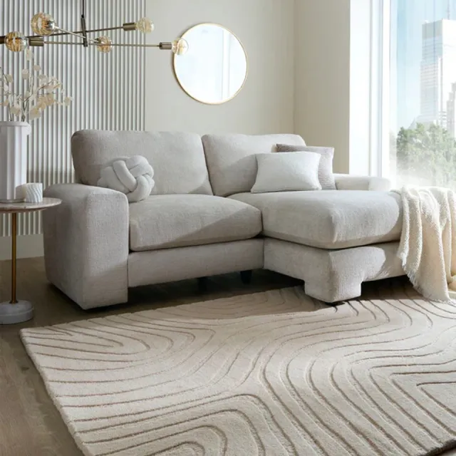 flycarpets Laagpolig Wollen Vloerkleed Mesmerize - Abstract - Naturel / Beige 160x230 cm