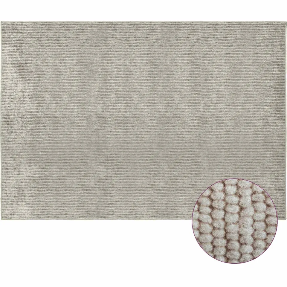 vidaXL Vloerkleed Beige 160 x 230 cm 100% Polyester 3 mm Wasbaar