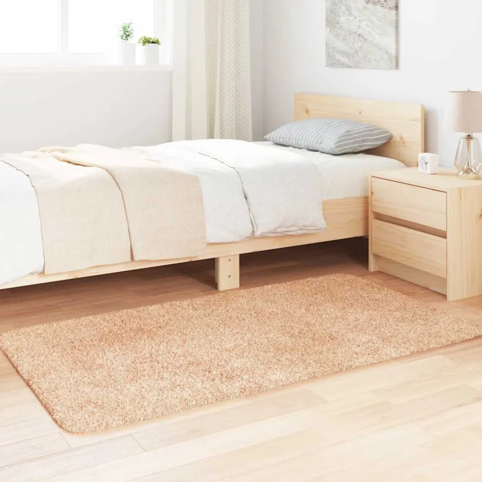 vidaXL Hoogpolig vloerkleed NAVARRA 80x150 cm polyester beige, foto 2