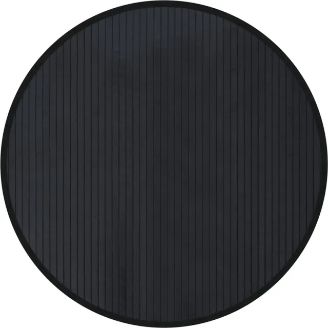 vidaXL Vloerkleed - rond - 80 - cm - bamboe - zwart