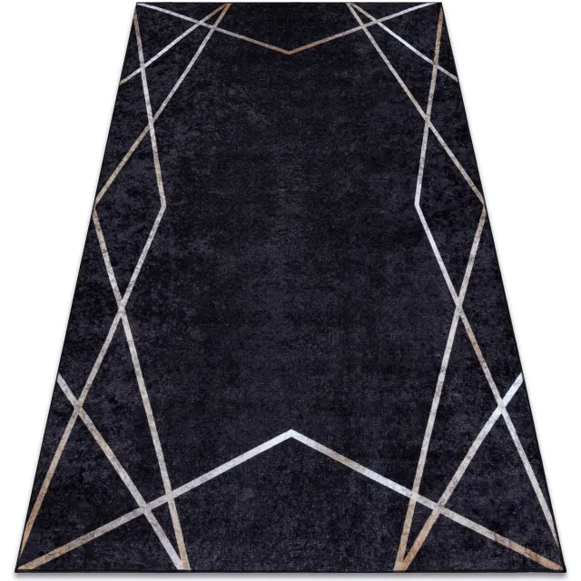 RUGSX Kleden Rugsx MIRO 51233.811 tapijt wasbaar geometrisch antislip 140x190 cm Zwart