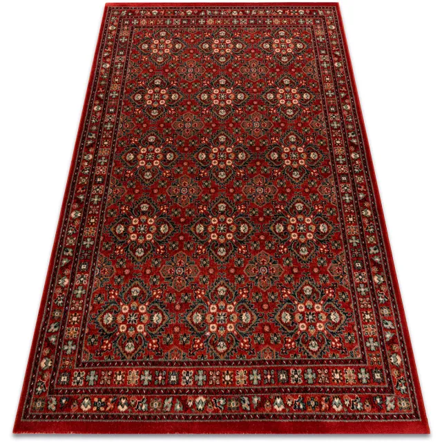 RUGSX Kleden Rugsx Wollen tapijt KASHQAI 4372 300 Bloemen, kader 67x130 cm Bordeau
