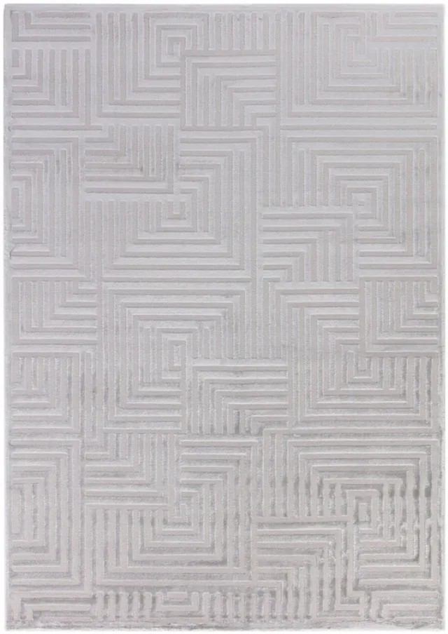 Ayyildiz Sahara Vloerkleed – Zilver – Minimalistisch Rasterpatroon – Tijdloos Design – 120x170 cm