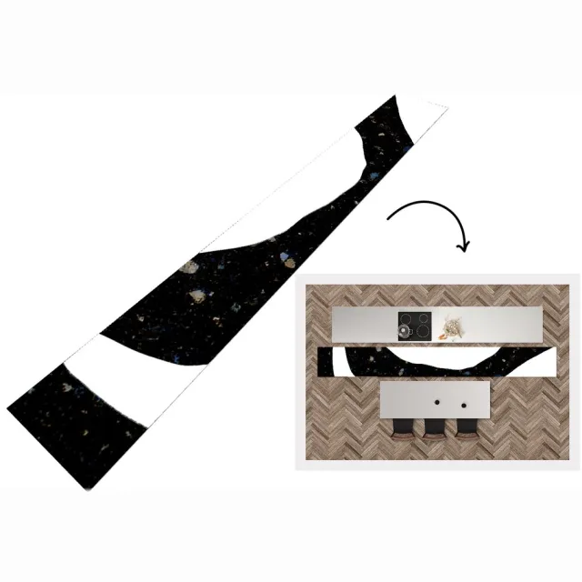 KitchenYeah Keukenloper - Loper keuken - Abstract - Minimalisme - Design - Keukenloper vinyl Multicolor