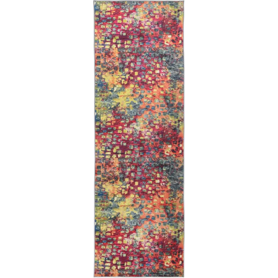 vidaXL Vloerkleedloper LESAKA kleurrijk 80 x 200 cm Diamantvelours Meerkleurig