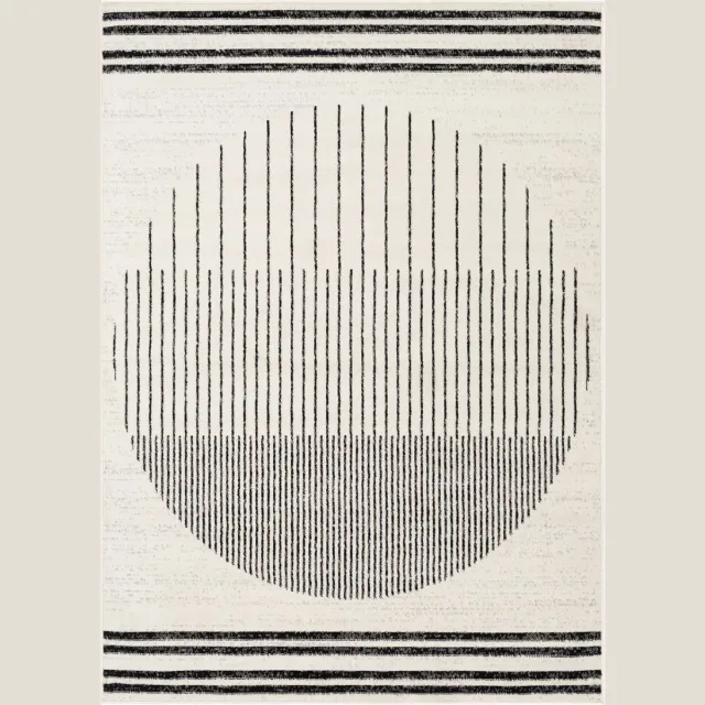 Surya Enso vloerkleed modern scandinavisch zwart gebroken wit