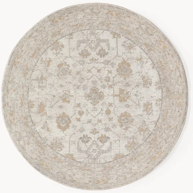 Westwing Collection Rond handgeweven chenille vloerkleed Loire Beige